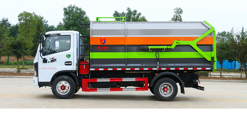 东风D6自装卸式垃圾车 侧装图4